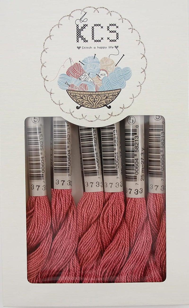 KCS 25 M/Skein Mercerized Pearl Cotton Crochet Needlepoint Thread,Size 5,6 skeins,Dusty Rose - Image 1